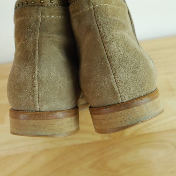 Italeau Miralda Suede Studded Ankle Bootie 37 1/2 US 7 Boho Western Italy Luxury - Picture 13 of 15